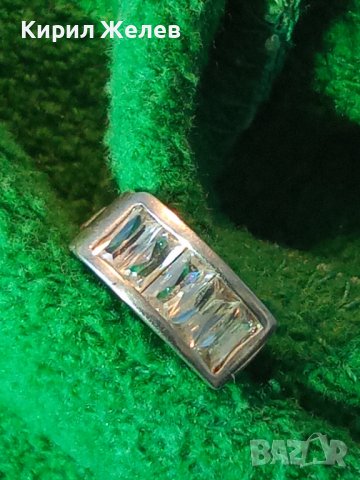 СТАРА СКЪПОЦЕННА СРЕБЪРНА ОБЕЦА СРЕБРО 925 - АНГЛИЯ с ФАСЕТ КРИСТАЛИ 25916, снимка 15 - Обеци - 35736256