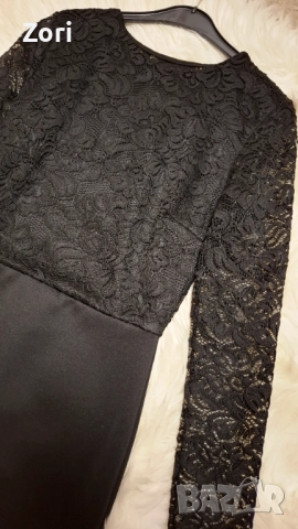 Черна рокля по тялото с отворен гръб, снимка 3 - Рокли - 52583847