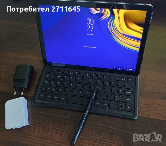 Samsung таблет Galaxy TAB S4, AMOLED, клавиатура, перфектен