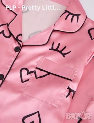 комплект пижама от сатен от 7 части - потник къси манталонки маска за сън ластик чанта , снимка 7 - Пижами - 52887774