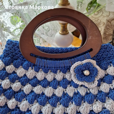 Плетена чанта с дърбени дръжки, снимка 2 - Чанти - 53577928