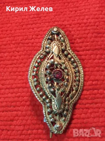 СТАРИННА СКЪПОЦЕННА ФИЛИГРАННА СРЕБЪРНА БРОШКА ВИСОКА ПРОБА СРЕБРО с НАТУРАЛЕН РУБИН 47936, снимка 15 - Антикварни и старинни предмети - 48476670