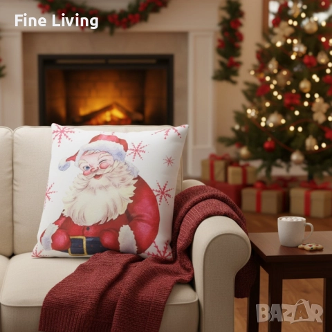 Коледни декоративни калъфки за възглавници – 7 уникални празнични дизайна, 45×45 см - 6бр в комплект, снимка 3 - Декорация за дома - 52073587