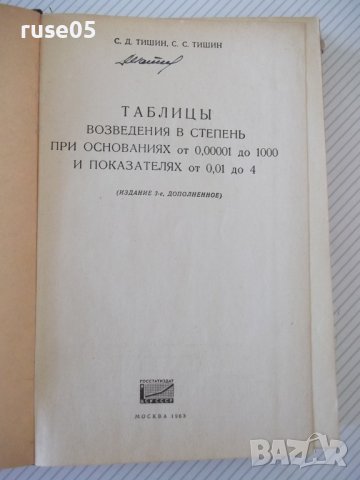 Книга "Таблицы возведения в степень - С.Д.Тишин" - 400 стр., снимка 2 - Енциклопедии, справочници - 37839658