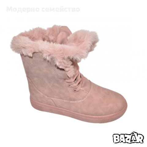Дамски зимни обувки с пух , снимка 1 - Дамски боти - 43949943
