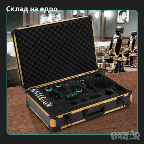 VGR Combo 4 в 1 Barber ПРОФЕСИОНАЛНА машинка за постригване комплект, снимка 2 - Машинки за подстригване - 53520965