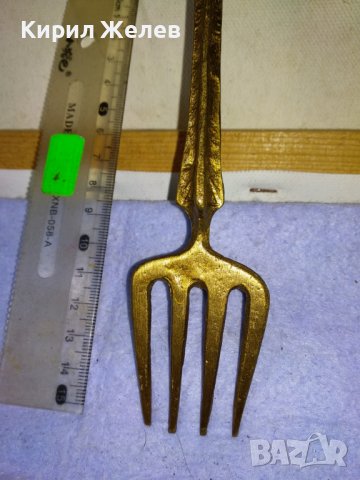 Стара ОГРОМНА КОЛЕКЦИОНЕРСКА ДЕКОРАТИВНА БРОНЗОВА ВИЛИЦА За ТЕМАТИЧЕН РЕТРО ИНТЕРИОР УКРАСА 42759, снимка 8 - Декорация за дома - 43919104