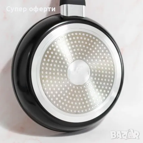 Тиган с капак Goldman Premium, Кован алуминий, Мраморно покр., снимка 2 - Съдове за готвене - 48686874