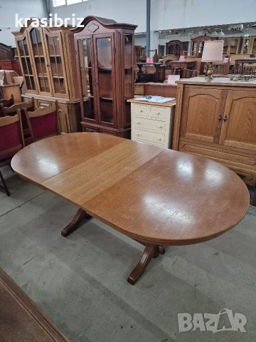 Трапезна Разтегателна Масивна Маса-внос от Германия!, снимка 3 - Маси - 53531933