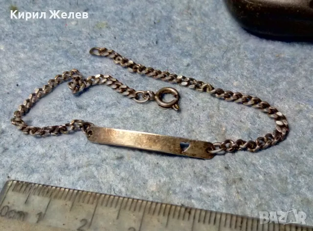 КРАСИВА РОМАНТИЧНА СРЕБЪРНА ГРИВНА със СЪРЧИЦЕ СРЕБРО ВИСОКА ПРОБА СТАРА МАЙСТОРСКА ИЗРАБОТКА 48897, снимка 7 - Гривни - 49001841