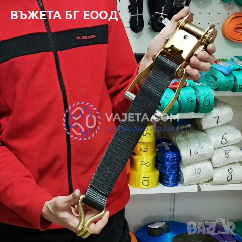 Черни укрепващи колани с тресчотка Черен колан с кука за укрепване на товари, снимка 5 - Аксесоари и консумативи - 39643272