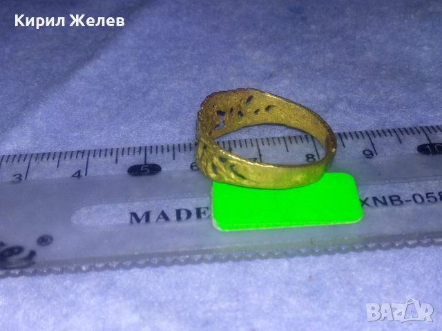 СТАРИНЕН АЖУРЕН БРОНЗОВ РЕТРО ПРЪСТЕН МАЙСТОРСКА РЪЧНА ИЗРАБОТКА 36992, снимка 11 - Антикварни и старинни предмети - 39723299