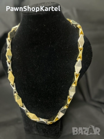 латен синджир от бяло и жълто злато – масивен модел