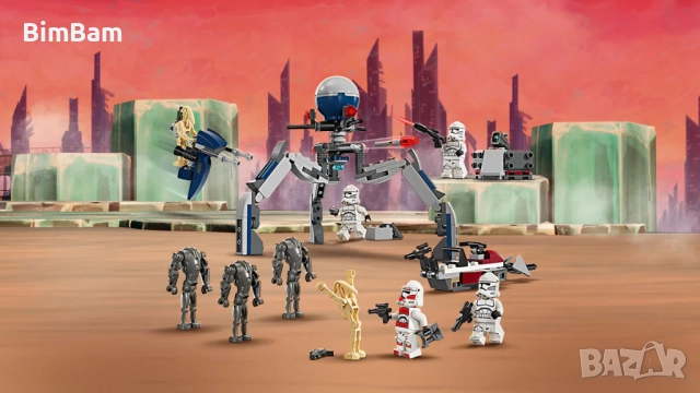 ПРОМОЦИЯ!!!Конструктор LEGO® Star Wars™ 75372 - Клонинг щурмовак и боен дроид–боен пакет / 215 части, снимка 4 - Конструктори - 52343833