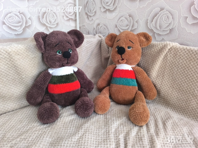 Коледно джудже, гном, плетена плюшена играчка, амигурум, снимка 4 - Плюшени играчки - 52708095