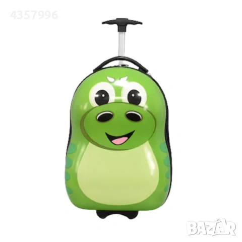 Комплект куфар и раница Дино, За деца, Зелен , снимка 3 - Раници - 53282677