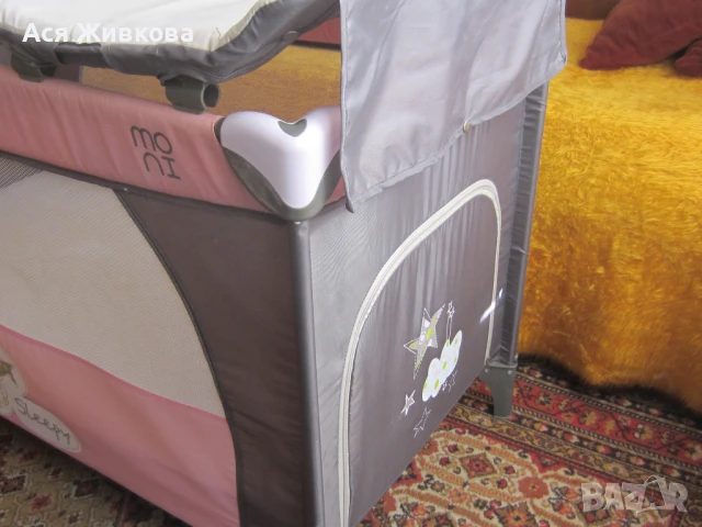 Детско легло - кошарка за спане и игра MONI Sleepy с матрак, снимка 6 - Бебешки легла и матраци - 50772293