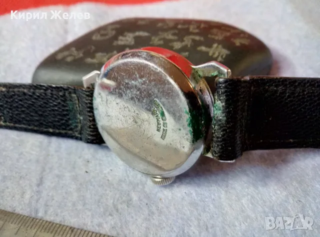 MEWMARK "52" Made in England Стар РЯДЪК Мех. АНГЛИЙСКИ РЪЧЕН ЧАСОВНИК с КОЖЕНА КАИШКА РАБОТЕЩ 49579, снимка 10 - Антикварни и старинни предмети - 48443505