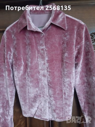 Шикозна НОВА Риза от Копринено Кадифе с дезайн тип Корсет на гърба, снимка 3 - Ризи - 35533041