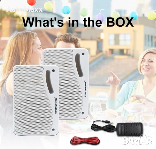 STUDIOFINIX 3.5-инчови външни Bluetooth високоговорители, водоустойчиви, с кабел, 3-лентови, 200W, снимка 7 - Bluetooth тонколони - 52223086