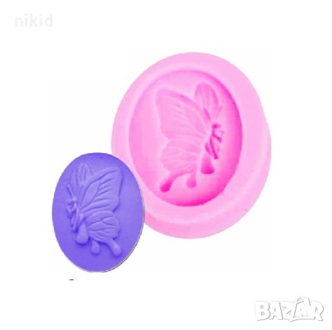 Затворена пеперуда  овал силиконов молд форма декор украса сладки фондан мъфини и шоколад