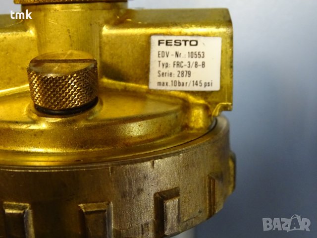 Пневмоподготвяща група Festo FRC-3/8-8 10Bar, снимка 4 - Резервни части за машини - 43986632