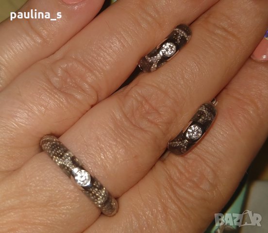 Японски дизайнерски комплект с емайл в змийски принт / сребро 925 , снимка 4 - Бижутерийни комплекти - 32771254