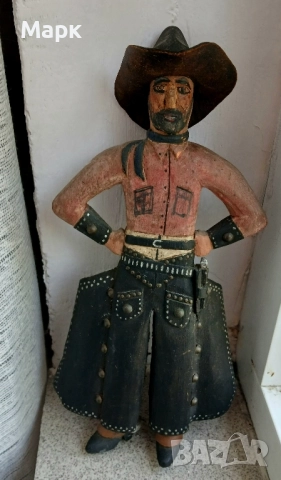 Старинна фигура Вакеро дърво, снимка 3 - Антикварни и старинни предмети - 51870473