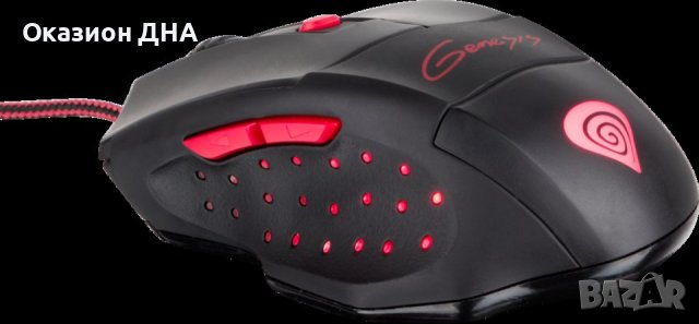 Геймърска кабелна мишка GENESIS светеща, снимка 2 - Клавиатури и мишки - 43187740
