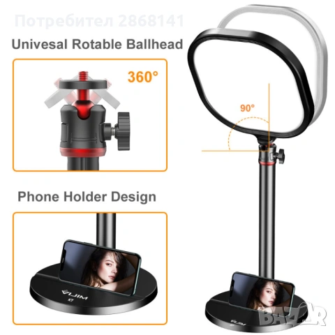 VJIM K7 студийна/фотографска/видео лампа, снимка 3 - Светкавици, студийно осветление - 53417208