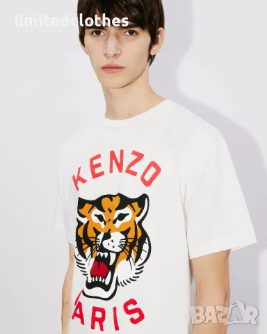 KENZO White Lucky Tiger Logo Print Relaxed Fit Мъжка / Дамска Тениска size M (L), снимка 6 - Тениски - 47313998