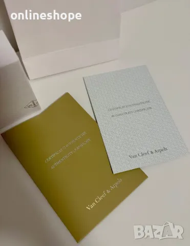 Van cleef & Arpels - Оригинална кутия , сертификат , документи , снимка 8 - Бижутерийни комплекти - 50193169