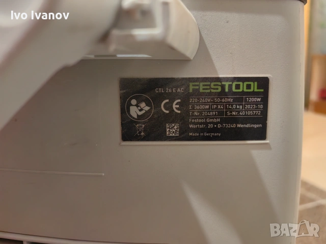 Прахосмукачка Festool CTL 26 E AC-Renofix, снимка 6 - Други инструменти - 53408607