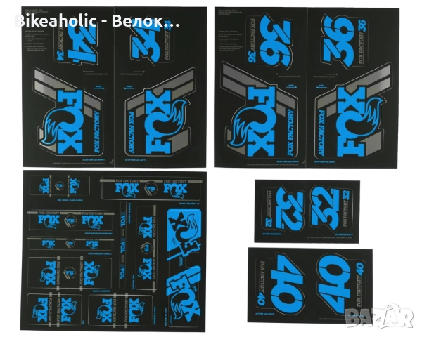 Комплект стикери Fox Racing Shox Factory за вилка и шок сини