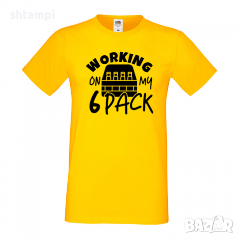 Мъжка тениска Working On My 6 Pack 2,Бира,Бирфест,Beerfest,Подарък,Изненада,Рожден Ден