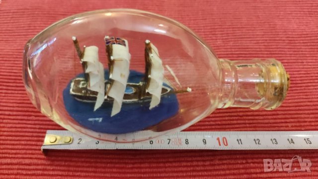 Стар сувенир кораб в бутилка. , снимка 9 - Колекции - 39563956