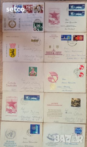 Пътували  пликове с марки ГДР 10 броя №9
