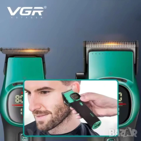Комплект машинки за подстригване и контури-Green series VGR V-885 S2, снимка 7 - Фризьорски принадлежности - 53592004
