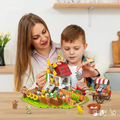 HOGOKIDS Комплект за изграждане на Великденска ферма, 397 части, снимка 7 - Образователни игри - 49933427