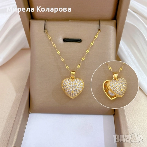 Отварящо се колие сърце с перла ❤️✨