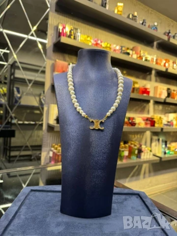 колие celine prada с перли и висококачествена стомана 
