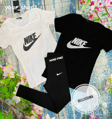 Nike pro дамска тениска + клин , снимка 1 - Тениски - 44900925
