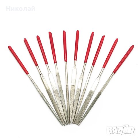 10 бр Мини диамантени пили малки пили с различни профили часовникарски пили за бижута, снимка 3 - Диамантени и режещи инструменти - 43777802