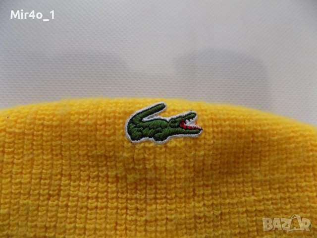 зимна шапка lacoste оригинална мъжка дамска спортна топла жълта, снимка 3 - Шапки - 43187263