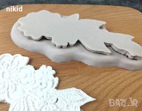 Красиво дантелено цвете 2 част тип вейнър дантела силиконов молд форма фондан декор торта гъмпейст, снимка 4 - Форми - 37625209