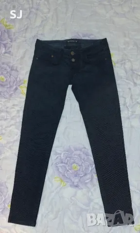 Дамски джинси в лилаво и черно, XS, ниска талия, тип цигара, снимка 5 - Други - 48290569