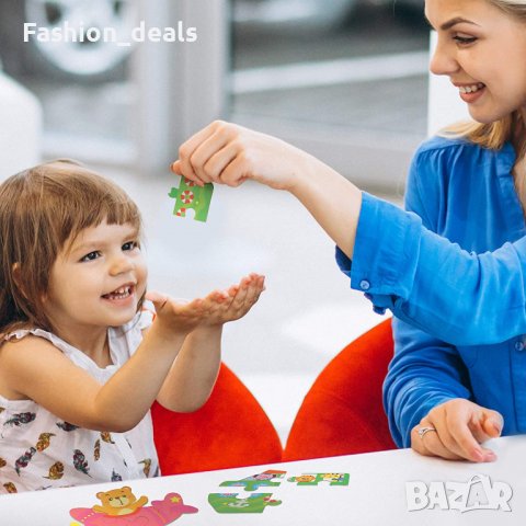 Нов комплект 6 броя дървен пъзел за деца 3+ години образователна играчка , снимка 7 - Образователни игри - 39797888
