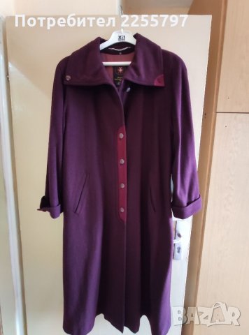 Дълго палто от кашмир в бордо на италианската фирма  TOSKANA LODEN MAY