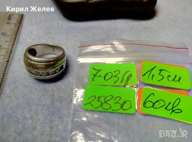 СТАР ДИЗАЙНЕРСКИ СКЪПОЦЕНЕН СРЕБЪРЕН ПРЪСТЕН СРЕБРО 925 с КАМЪНИ МОЙСАНИТ 25830, снимка 5 - Пръстени - 49886190