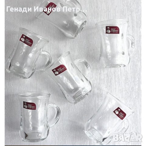 Комплект от 6 броя стъклени чаши, сервиз за кафе или чай, 150ml, снимка 2 - Сервизи - 44125307